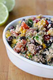While traditional mediterranean couscous salad is made with cooked grains that's nutty and tender and contains gluten, this paleo couscous recipe replaces couscous with cauliflower rice. Mexican Cauliflower Couscous Salad Recipe Life By Daily Burn