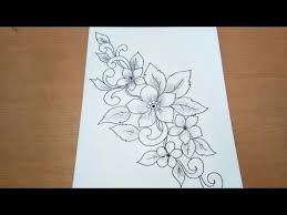 Membuat gambar mewarnai bunga cukup mudah apalagi untuk anak perempuan yang memang identik dengan mereka. Sketsa Bunga Untuk Batik Sangat Mudah Di Ikuti Youtube Flower Drawing Design Flower Drawing Art Drawings Sketches Simple