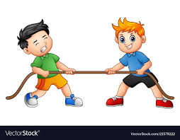 Cute Children Playing Tug Of War Vector Image On Vectorstock Tug Of War Art Wall Kids Kids Playing