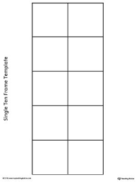 Single Ten Frame Template Ten Frame Math Template Kindergarten Math Ten Frames