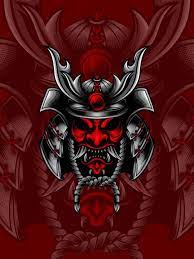 Premium Vector Red Head Samurai Logo Design Art Samurai Tattoo Design Samurai Art