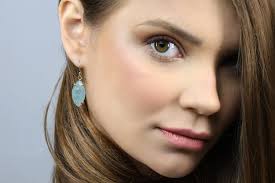 Aquamarine Earrings Gold Long