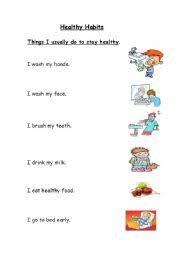 If you print a lot of printables and spend time coloring, gluing and adding some extra jazz to them, our list of supplies can help! Healthy Habits Esl Worksheet By Bdayekh