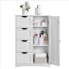 In our online shop, you will find a wide range of medical cabinets. Yaheetech Wooden Cabinet Storage Unit With 4 Drawers Cupboard For Bathroom White Walmart Com Walmart Com
