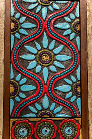 Handmade Ceramic Tile And Mosaic Framed By Repurposed Vintage Indian Teak Shutter Set Ready To Ship Ready To Hang Horizontal Or Vertical Mosaic Art Handmade Ceramic Tiles Mosaic