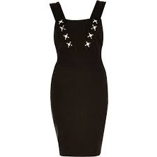 River Island Black Bandage Bodycon Gem Embellished Dress Little Black Cocktail Dress Embellished Cocktail Dress Embellished Dress