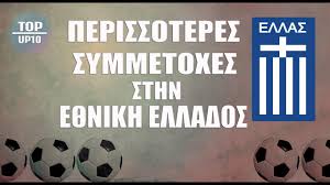 Η εθνική ομάδα ποδοσφαίρου έκανε αυτό που έπρεπε, στην λευκωσία. Top 10 Podosfairistes Me Tis Perissoteres Symmetoxes Sthn E8nikh Ellados Youtube
