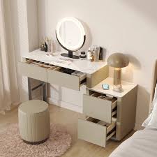 Alopath Solid Wood Makeup Vanity Set