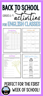 Click Here To Get Great Printables For The First Week Of Any 6 9 Ela Class High School Activities School Activities Back To School Activities