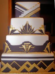 Black And Gold 1 Tier Cake Art Deco Wedding 1 Mariage