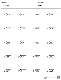 This long division worksheet the number of digits for the divisors and quotients may be varied between 1 & 3. Division Worksheets Printable Division Worksheets For Teachers