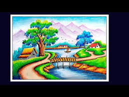 Beautiful Scenery Drawing With Oil Pastel Part 3 Step By Step Scenery Drawing Youtube Beautiful Scenery Drawing Oil Pastel Art Drawings Sketches Simple