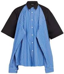 Double Layered Convertible Shirt Balenciaga Matchesfashion Us Convertible Shirt Hybrid Clothing Blue Striped Shirt