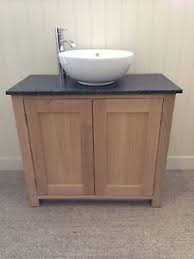 Granite transformations can help you choose an under or top mount sink for your new granite countertops. Oak Countertop Vanity Sink Cabinets With Granite Top 800mm Solid Wood Bathroom Ebay