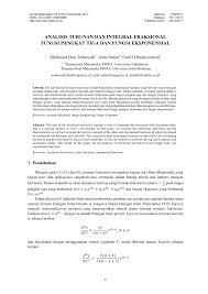 Pdf Analisis Turunan Dan Integral Fraksional Fungsi Pangkat Tiga Dan Fungsi Eksponensial