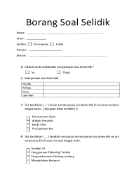 Pembuangan lahan, air, dan keragaman hayati. Borang Soal Selidik