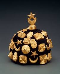 Africa Crown From The Akan People Of Ghana Velvet Wood And Gold Leaf Early To Mid 1900s African Crown African Royalty African Art