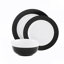Black And White Dinnerware Sets Mainstays 12 Piece Black And White Dinnerware Set White Dinnerware Set White Dinnerware Stoneware Dinnerware Sets