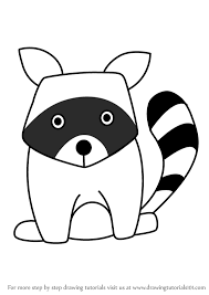 The contours of the legs and ears Learn How To Draw A Raccoon For Kids Animals For Kids Step By Step Drawing Tutorials