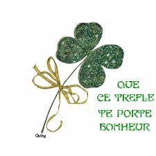 Que ce trèfle te porte bonheur"...