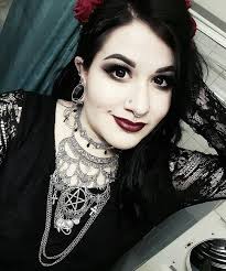 Maxi Silver Moon Bib Necklace Goth Ankh Pentagram 666 Cleopatra 666