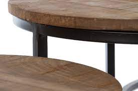 Tangkula modern wood lift top coffee table 7. Casa Padrino Luxury Coffee Table Set Of 3 Natural Black O 78 X H 48 Cm Round Coffee Tables With Semicircular Metal Base Frame