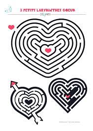 3 petits labyrinthes en formes de coeur jeux a imprimer activites saint valentin coloriage hulk
