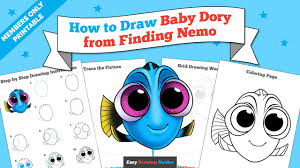 Similar with finding dory hank png. How To Draw Baby Dory From Finding Dory Really Easy Drawing Tutorial