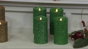 Luminara 4 Pc Vintage Glitter Flameless Pillar Candles W Remotes On Qvc Youtube