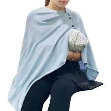 Amazon Com Nursing Cover Poncho For Breastfeeding Adjustable Knitted Nursing Scarf With Button Closure For Privacy Feeding Cover Breathable Nursing Shawl Light Blue Baby