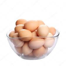 Bowl of eggs with drops of water isolated on white background Stock Photo by ©dusan964 108552776