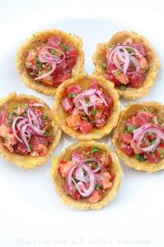 Tuna And Salmon Poke Inspired Ceviche In Plantain Cups Tuna Poke Ceviche Recipes