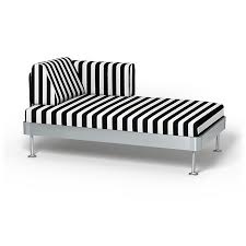 Black And White Striped Sofa Cover Delaktig Sofa Covers Chaise Longue With Armrest Regular Fit Using The Fabric Stockholm Stripe Jet Black Bright Sofa Chaise Sofa Covers