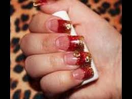Acrylic nails can cause mild infections if not applied properly, leading to damage to the natural nail bed. Holiday Acrylic Nails Series Red Gold Nails Youtube