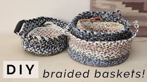 Diy Braided Basket Bowl Make A Storage Basket Or Bowl From Fabric Scraps Old Clothing Youtube