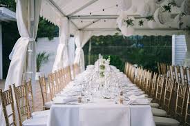 Stage your buffet table with empty serving dishes when you first set it up so you can see if there's anything missing (such as a serving utensil for a dish) or empty areas. Table Setup For An Outdoor Party Outdoor Wedding Table By Adrian Cotiga Table Weddind