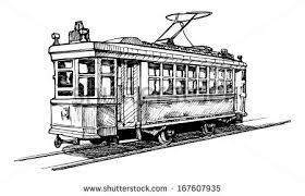 Melbourne Trams Sketch Template Melbourne Tram Vector Drawing Drawings