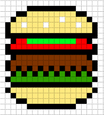 Hamburger Template Dessin Sur Petit Carreaux Dessin Pixel Dessin Petit Carreau