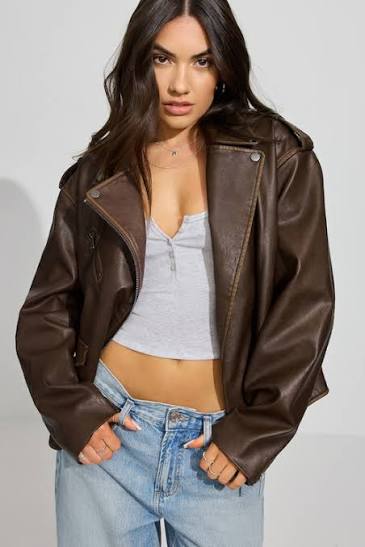 Garage Clothing Oversized Faux Leather Jacket