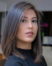 44 Trendy Haircut For Long Hair Round Face Straight Bangs Hair Haircut Bobhaircutswithbangs Long Bob Haircuts Thick Hair Styles Long Bob Hairstyles