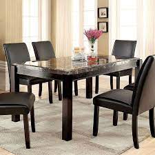 Dining room tables in wood, marble & glass top styles. Gladstone I Dining Table W Black Marble Top By Furniture Of America Furniturepick