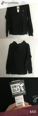 Uniqlo X Kaws X Peanuts Snoopy Black Hoodie Black Hoodie Sweatshirt Tops Hoodies