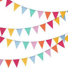 Amazon Com 24 Pieces Multicolored Triangle Flags 15 7 Feet Bunting Banner For Party Decoration Home Kitchen Fabric Decor Burlap Bunting Outdoor Bunting