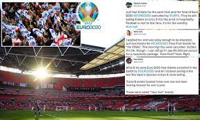 Coverage of euro matches from finals, qualifying fixtures, draw and more. Euro 2020 Thousands Of Fans Left Fuming After Finding That Their Finals Tickets Have Been Cancelled Daily Mail Online