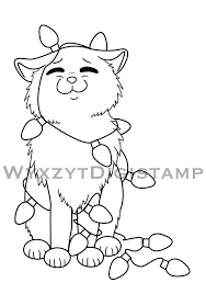 Cute Kitten Tangled In Christmas Lights Digistamp Instant Etsy Christmas Lights Drawing Christmas Drawing Drawings