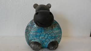 Hippopotame Turquoise Hippopotame Animaux En Ceramique Turquoise