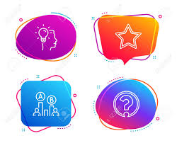 star ab testing and idea icons simple set question mark sign