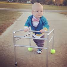Baby Dressed As Old Man For Halloween Homemade Walker Made With Love By His Daddy Halloween2014 Baby Hal Baby Halloween Costumes Toddler Fun Baby Halloween