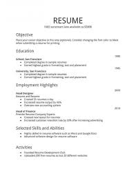 Resume Template For First Job Addictionary