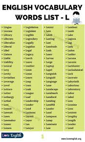 These words are also the most likely to appear on the sat, act, gre, and toefl. Words That Start With L List Of 245 Common Words Beginning With L Love English In 2021 Good Vocabulary Words English Vocabulary Words Good Vocabulary